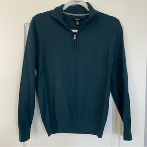 Alfani Men’s Merino Wool Sweater Quarter Zip Blue Size S Professional Warm